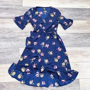 Navy bell sleeve dress